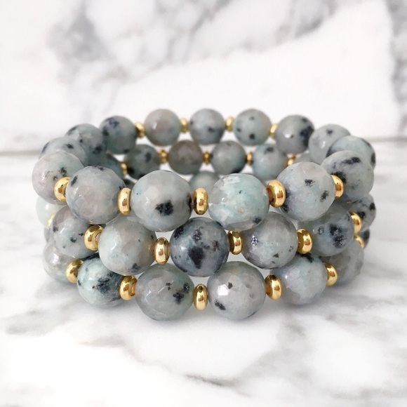 Jewelry Sesame Jasper Beaded Stretch Bracelet Poshmark